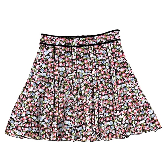 Apuweiser-riche Fit & Flare Fruit Print Mini Skirt Cottagecore Fairycore Chiffon - Picture 1 of 6